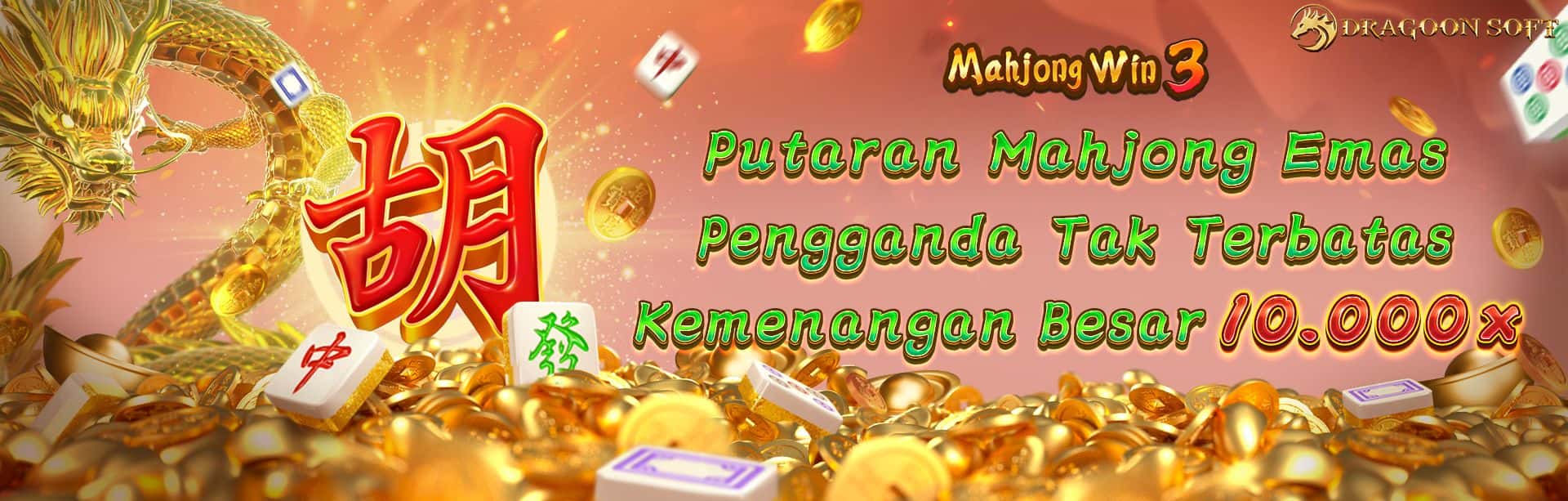 DRAGOONSOFT - MAHJONG WIN 3 GAME PROMO BANNER
